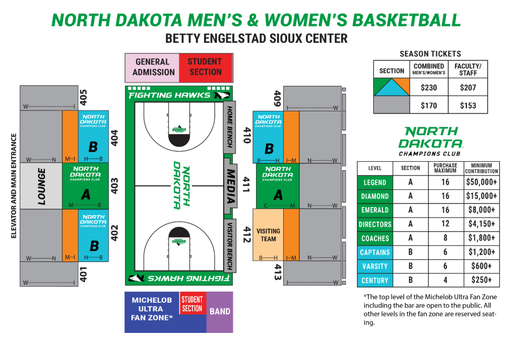 Champions Club Seating Chart at the Betty 
