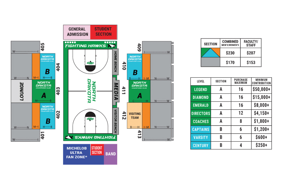 Champions Club Seating Chart at the Betty