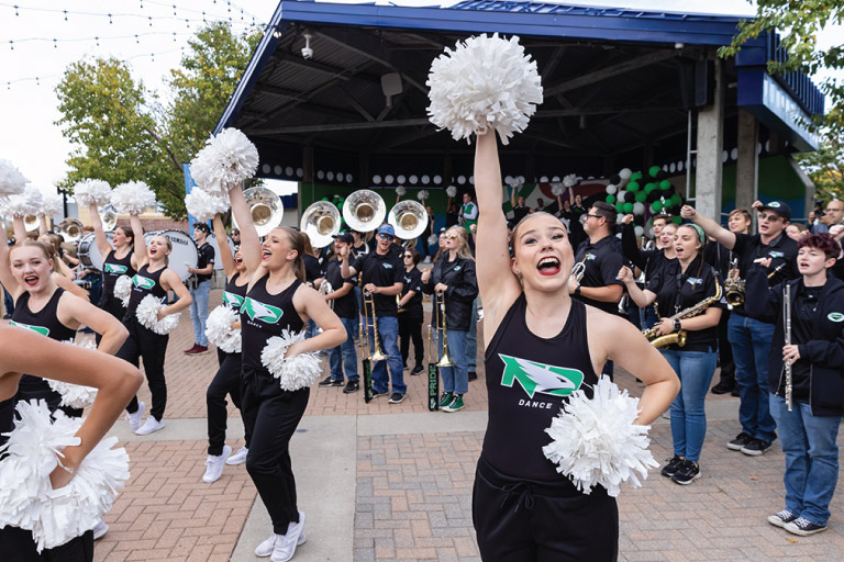 UND Cheerleaders at the Pep Rally