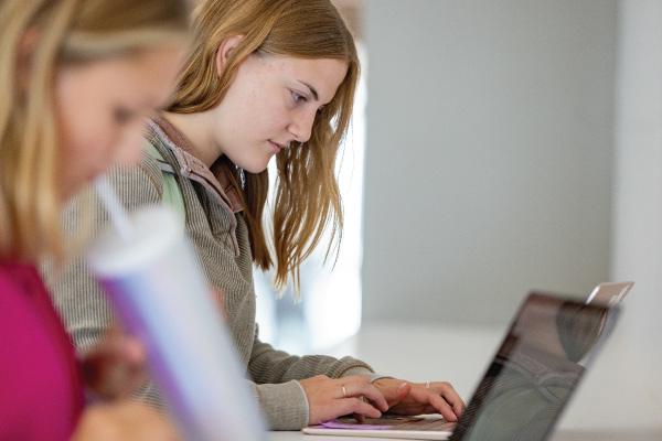 Student studying