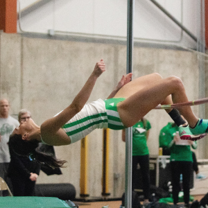 Woman high-jumping