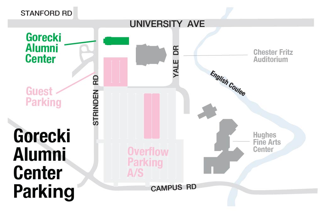 Gorecki Alumni Center Parking Map