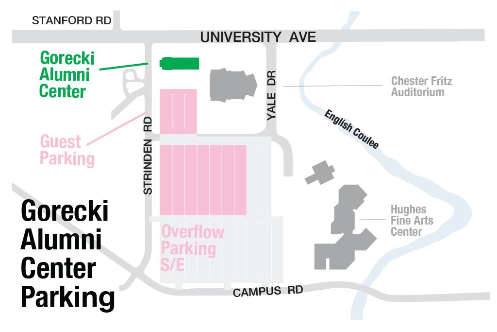 Gorecki Alumni Center Parking Map