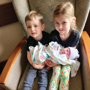 Paxton Douglas pictured with sister, Cora, and brother Reese