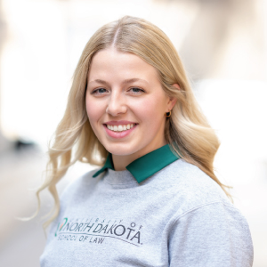 woman in und law sweatshirt