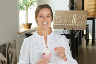 Maartje Murphy pictured with gelato and cheese