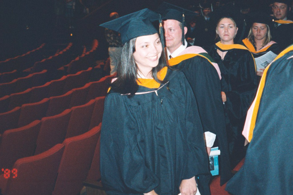 Charity Weeden at UND graduation