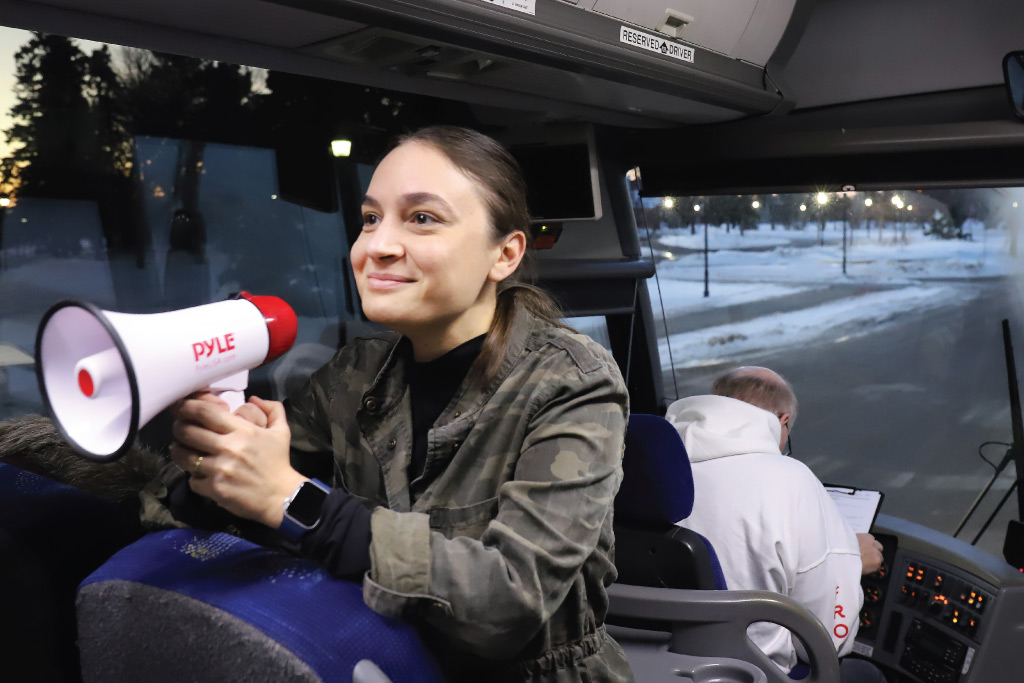 Lavinia Iancu on the bus