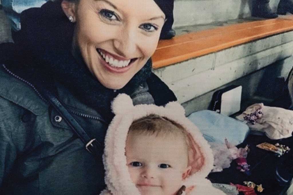 Jade Rosenfeldt with her late daughter, Adeline.