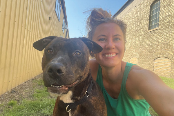 Leslie and journey home dog