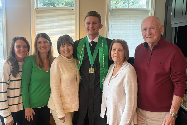 aaser family at UND graduation