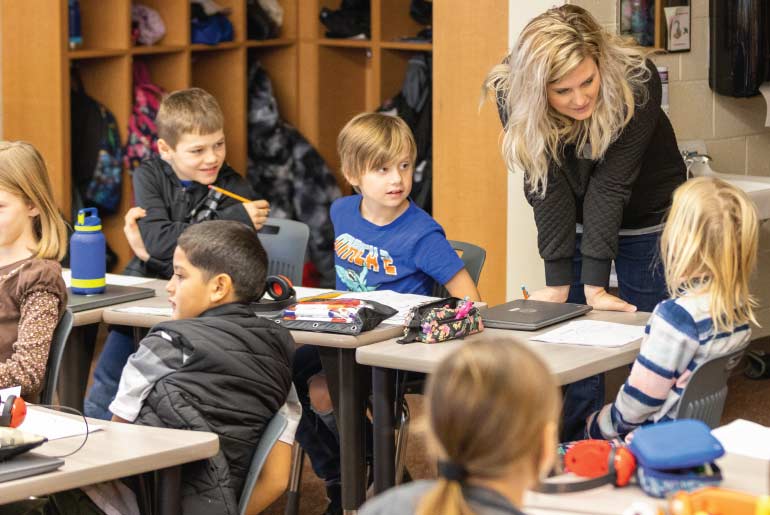 Lindsey James teaches 2nd grade in Watford City, N.D. 