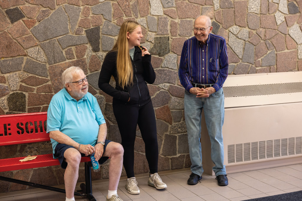 Schroeders interviewed by student