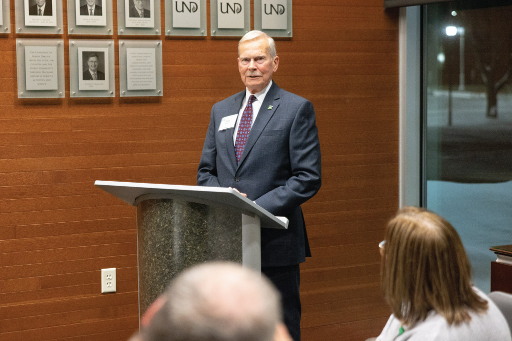 Terry Severson delivers his speech